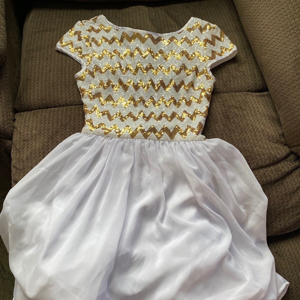 Gold and White Dress